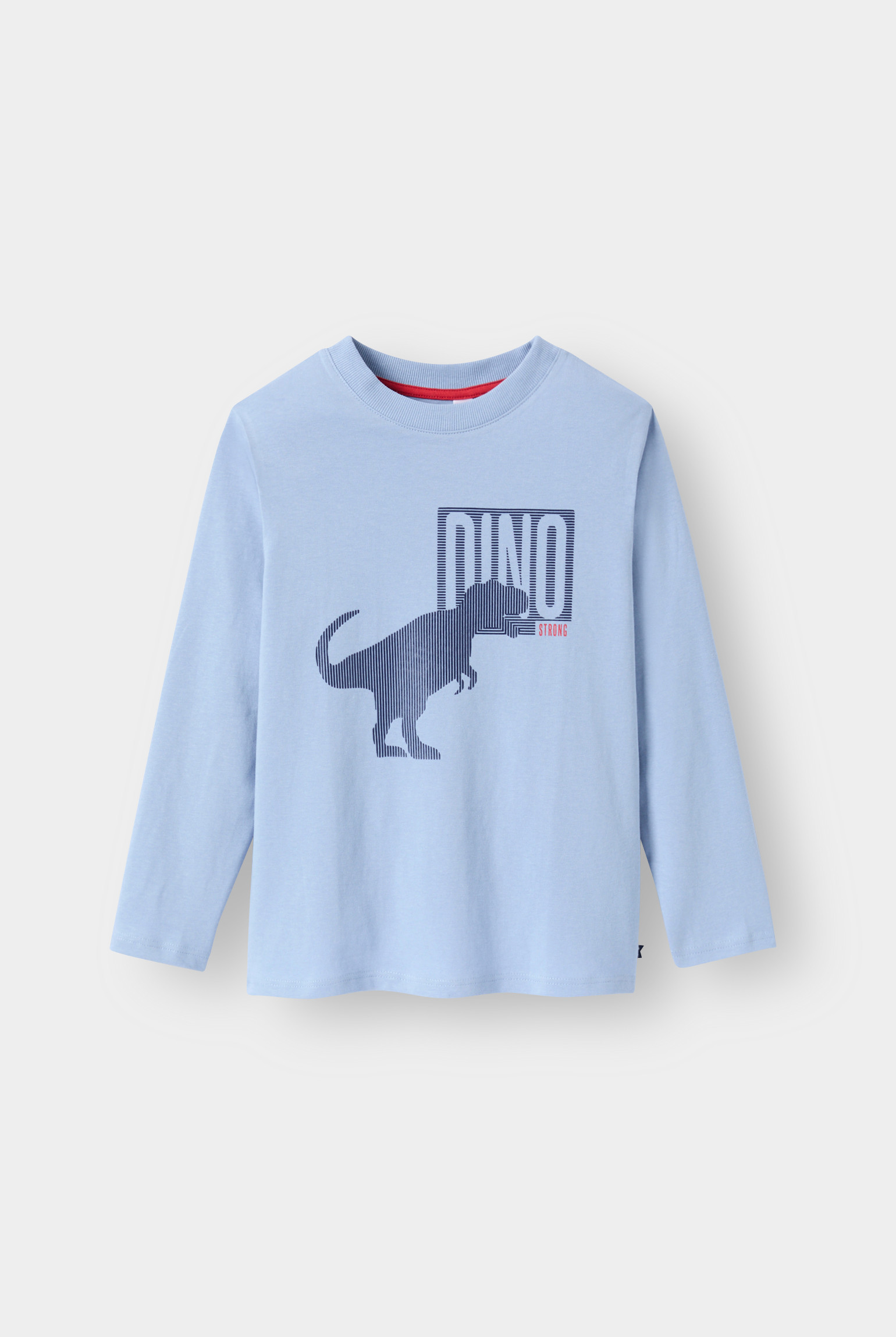 T-shirt manches longues blanc garçon - Bleu gris