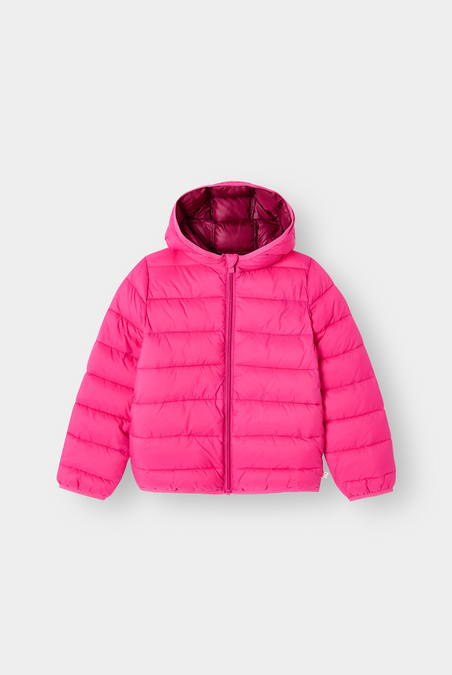 Doudoune à capuche uni bleu marine Fille - Rose candy