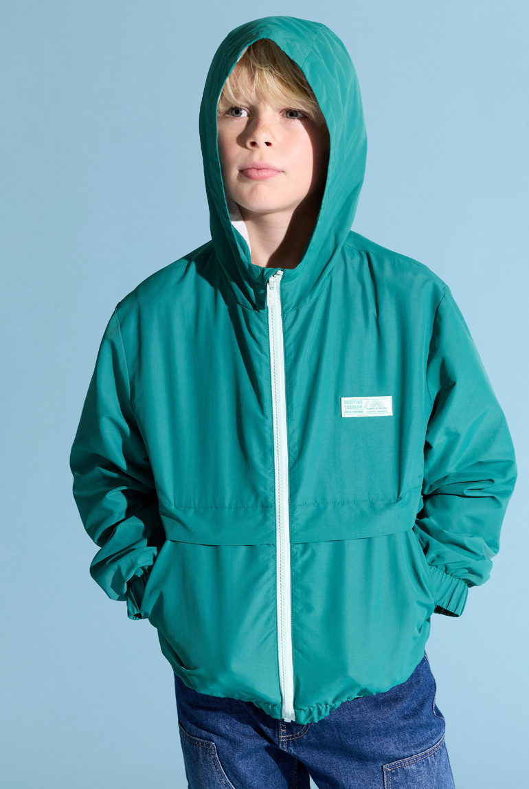 Blouson coupe-vent déperlant bleu Garçon - Vert Emeraude
