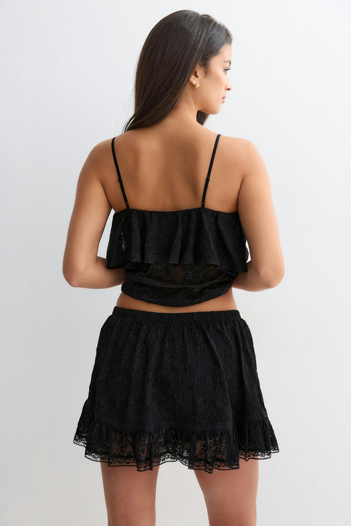 Lace mini skirt - Black