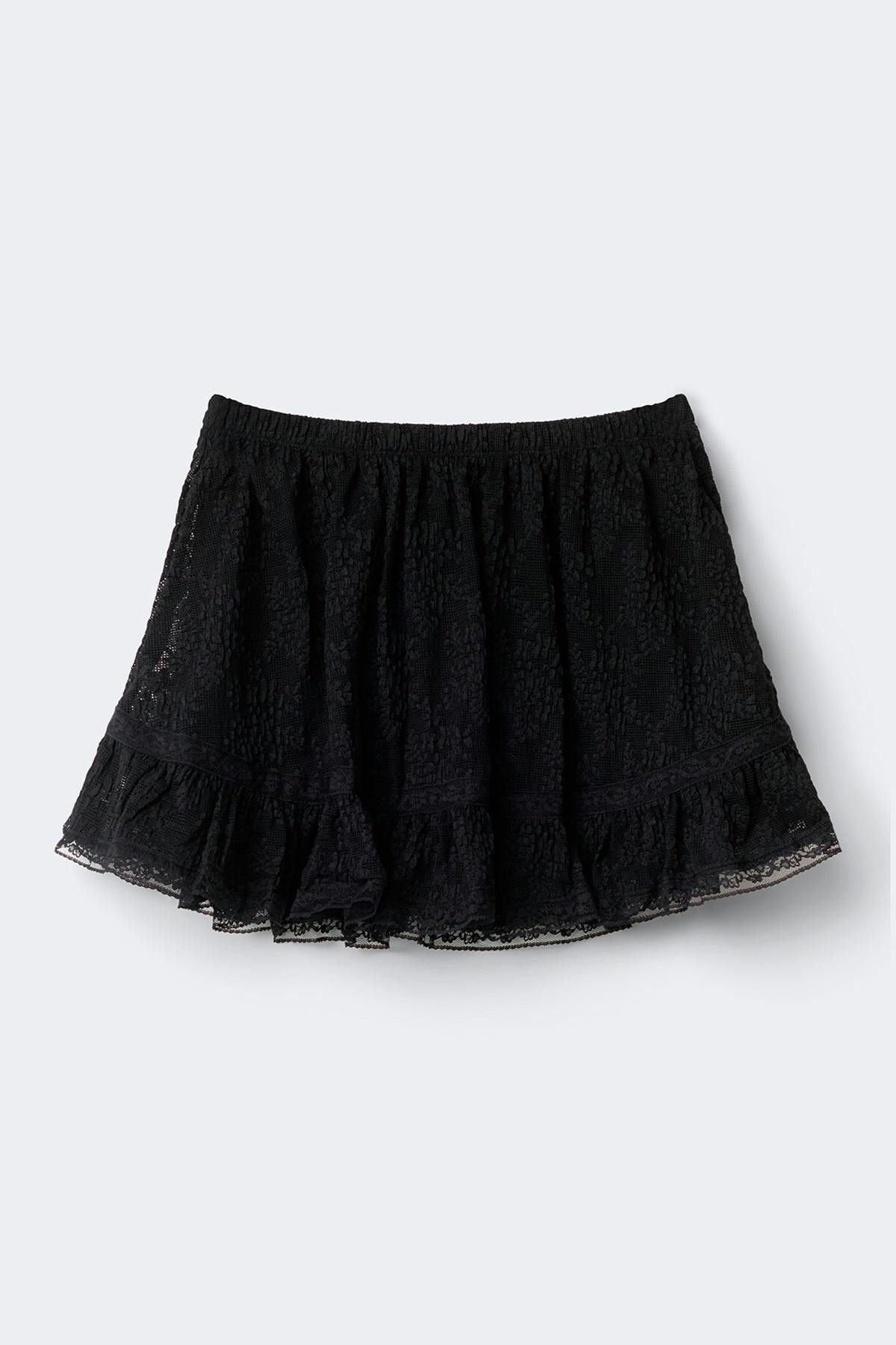 Lace mini skirt - Black