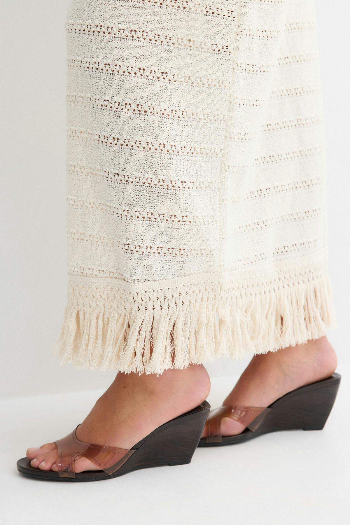 Crochet fringe skirt - White