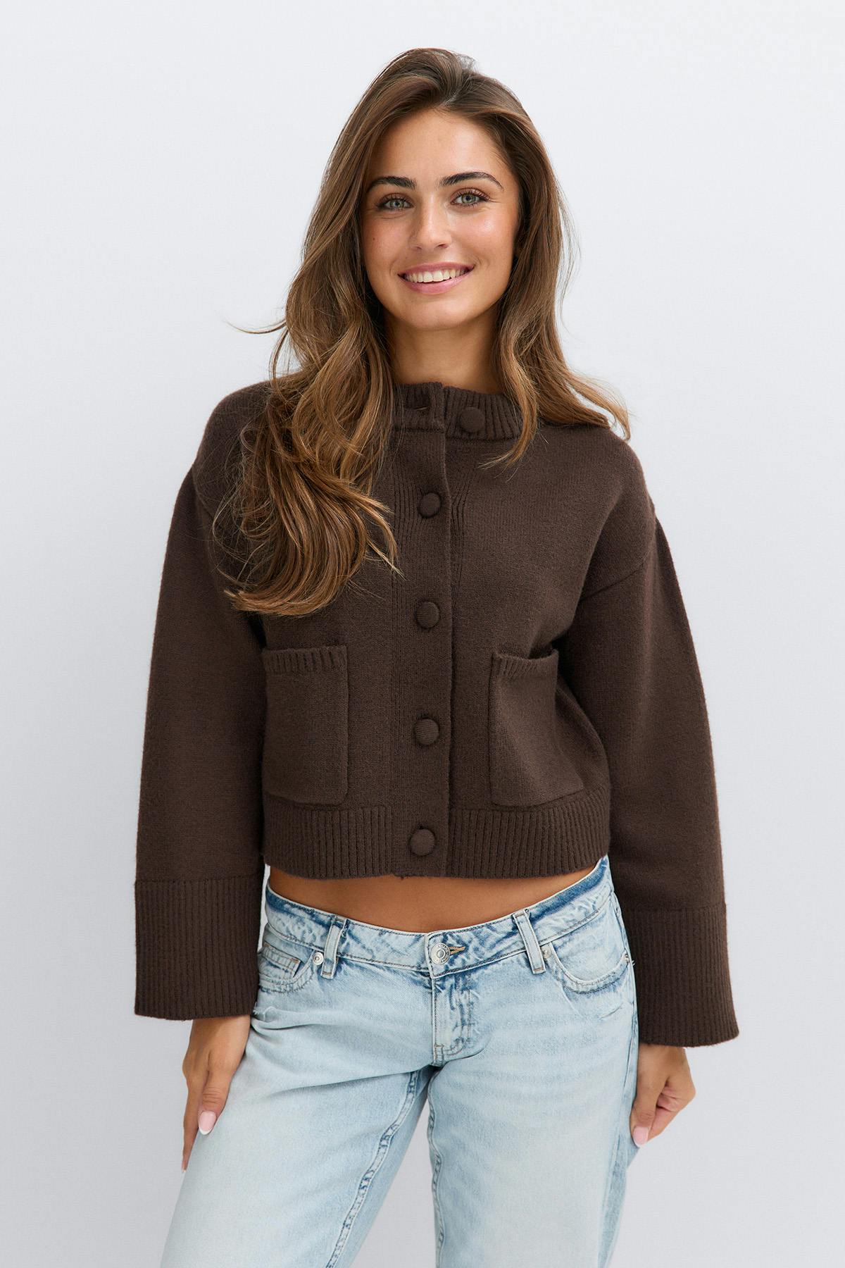 14+ knitted cardigan - Brown