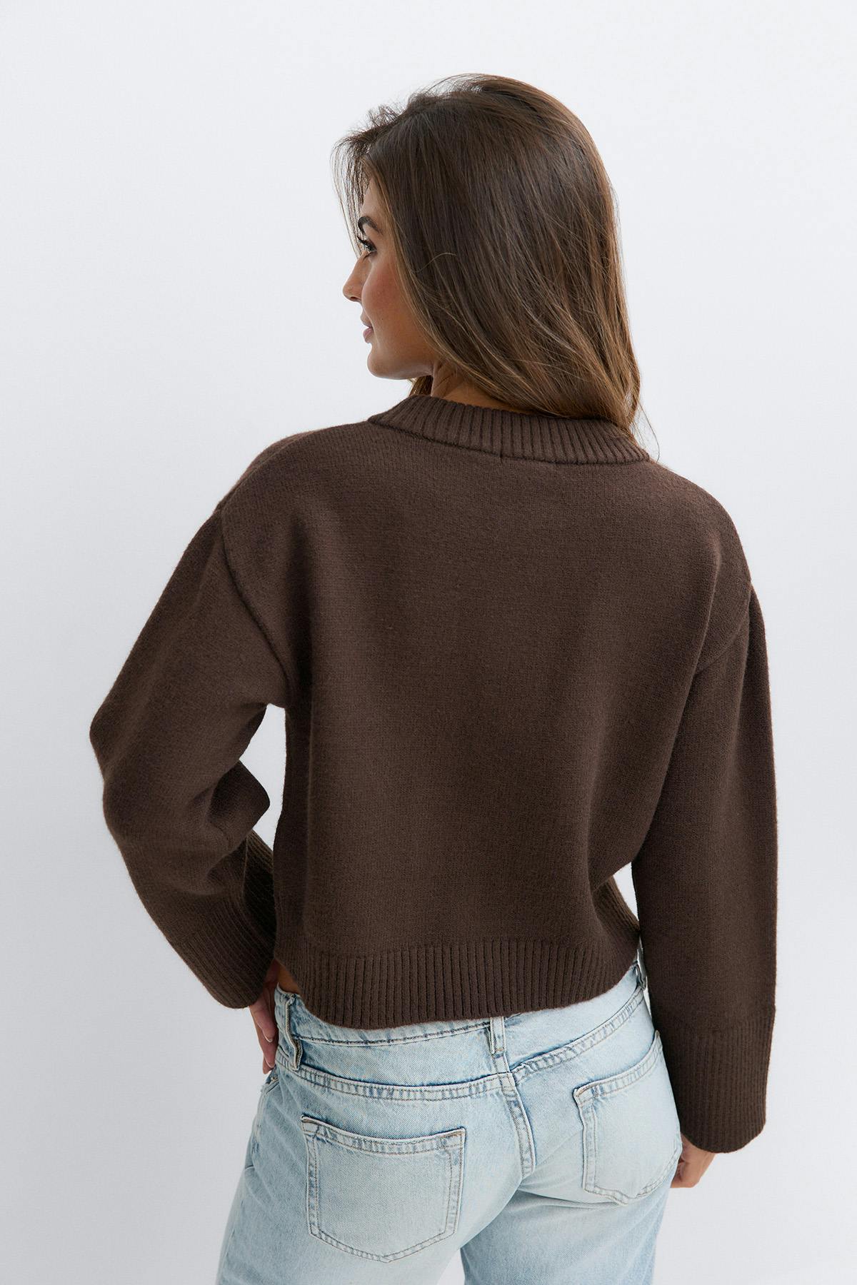14+ knitted cardigan - Brown