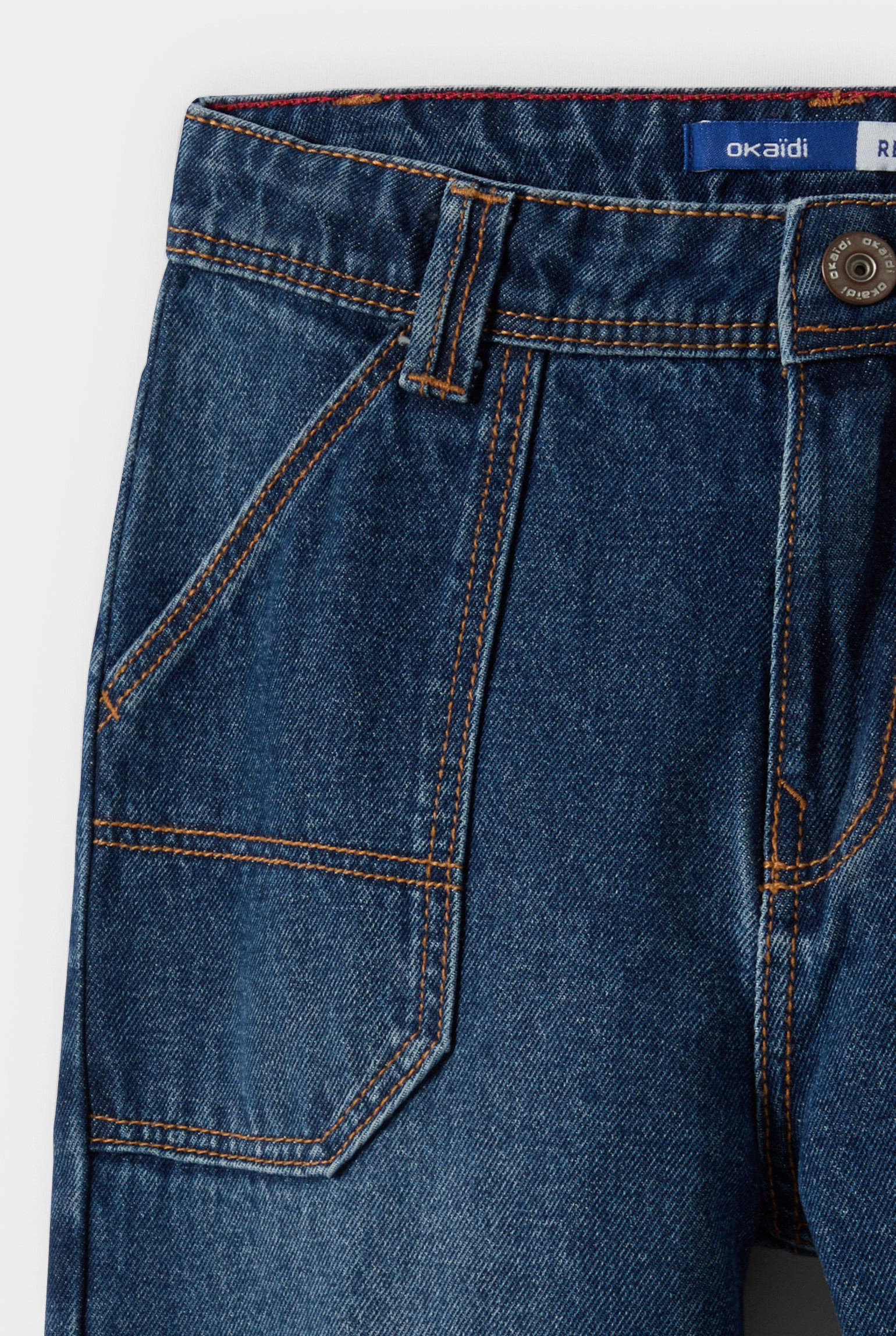 Jean relax denim gris garçon - Denim bleu stone