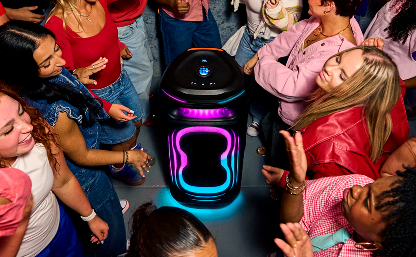 Ultimate Portable Party Speaker with Dual Wireless Microphones, Deep Bass & Dynamic RGB