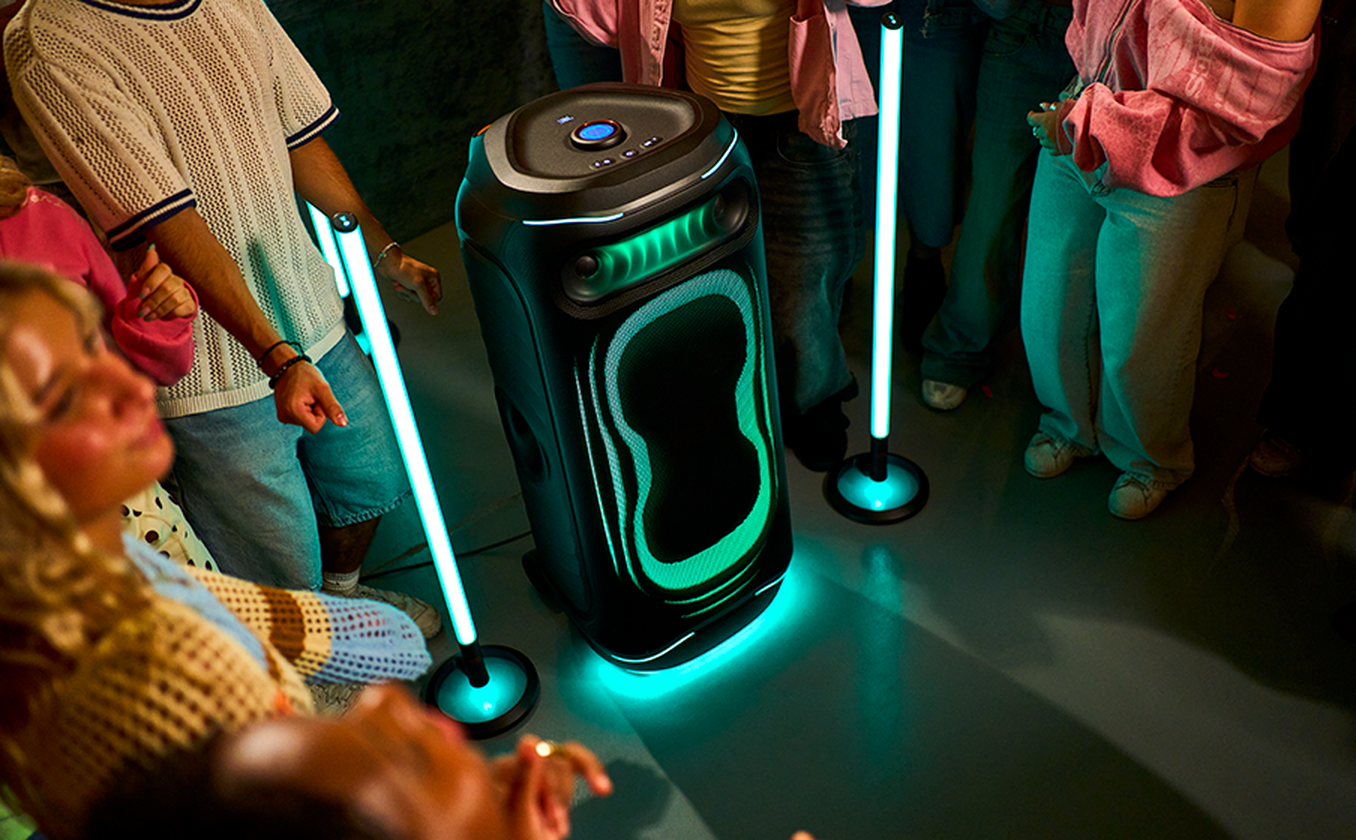 Ultimate Portable Party Speaker with Dual Wireless Microphones, Deep Bass & Dynamic RGB