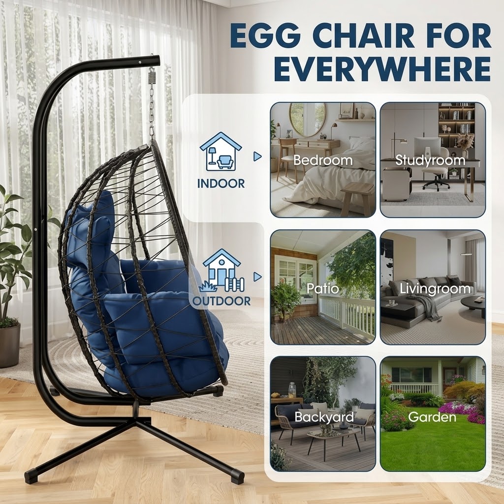 Egg chair for everywhere — bedroom, study room, patio, living room, backyard, garden