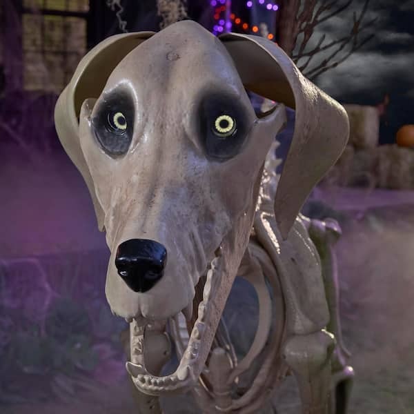Long Grave & Bones Skelly's Dog with LifeEyes LCD Eyes
