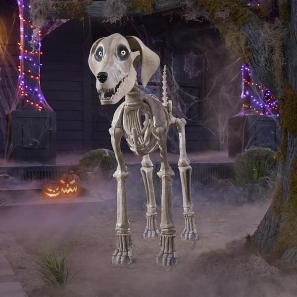 Long Grave & Bones Skelly's Dog with LifeEyes LCD Eyes
