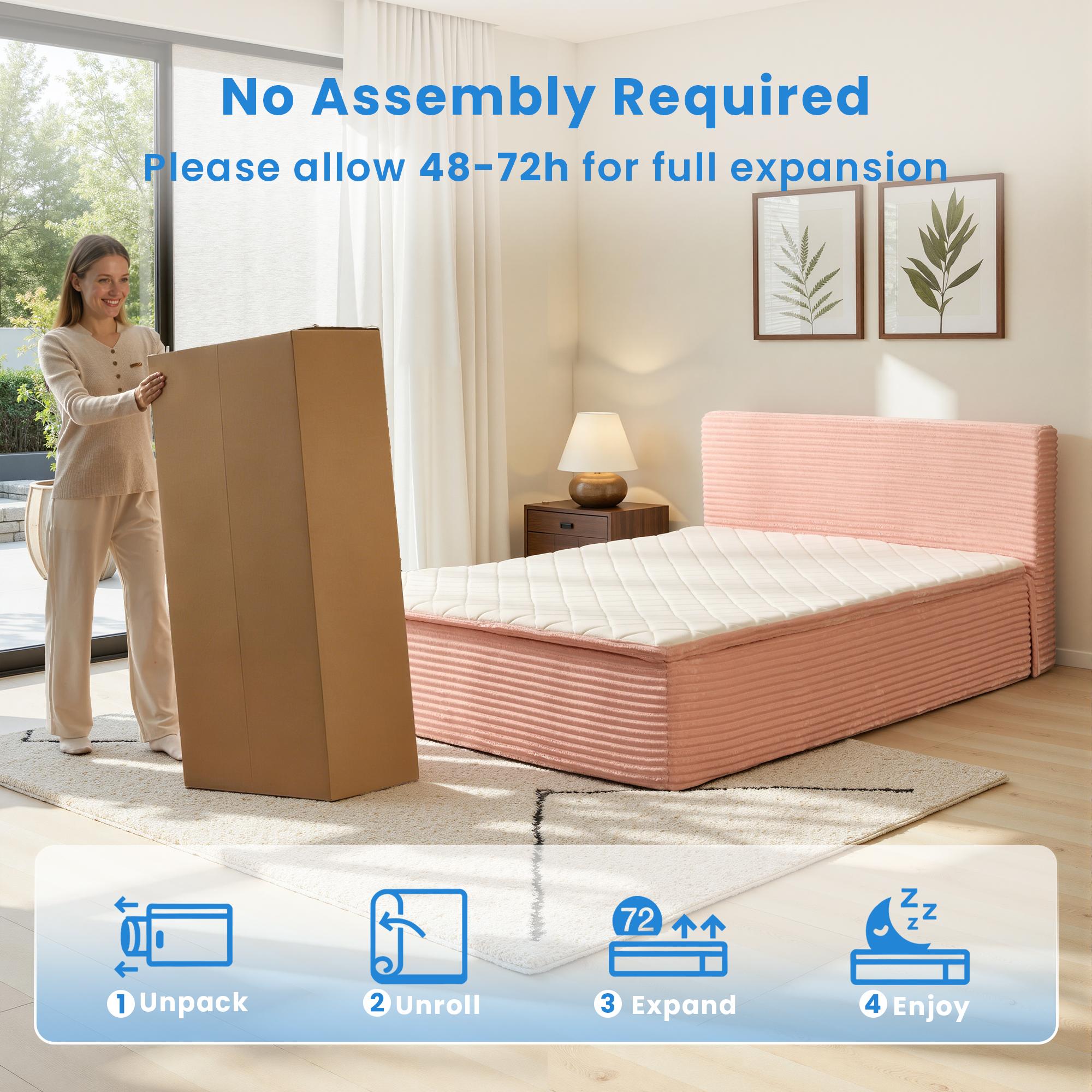 【Stock Up Deals】Ovios Queen Size Memory Foam Mattress with Removable Headboard, 17" Sofa Bed Full Mattress, Individually Pocketed Springs, Pressure Relief, Motion Isolation, Provides Support, CertiPUR-US Certified - No Assembly Required 【Stock Up Deals】Ovios Queen Size Memory Foam Mattress with Removable Headboard, 17" Sofa Bed Full Mattress, Individually Pocketed Springs, Pressure Relief, Motion Isolation, Provides Support, CertiPUR-US Certified - No Assembly Required
