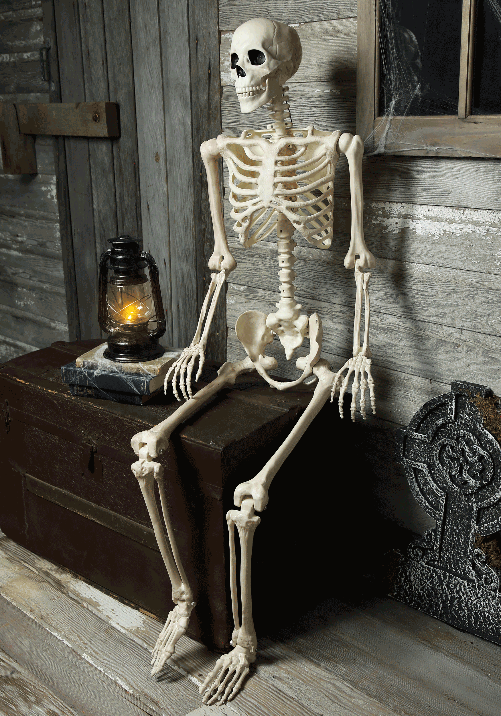 Animated  Mr. Crazy Bonez Poseable Human Skeleton Halloween Prop