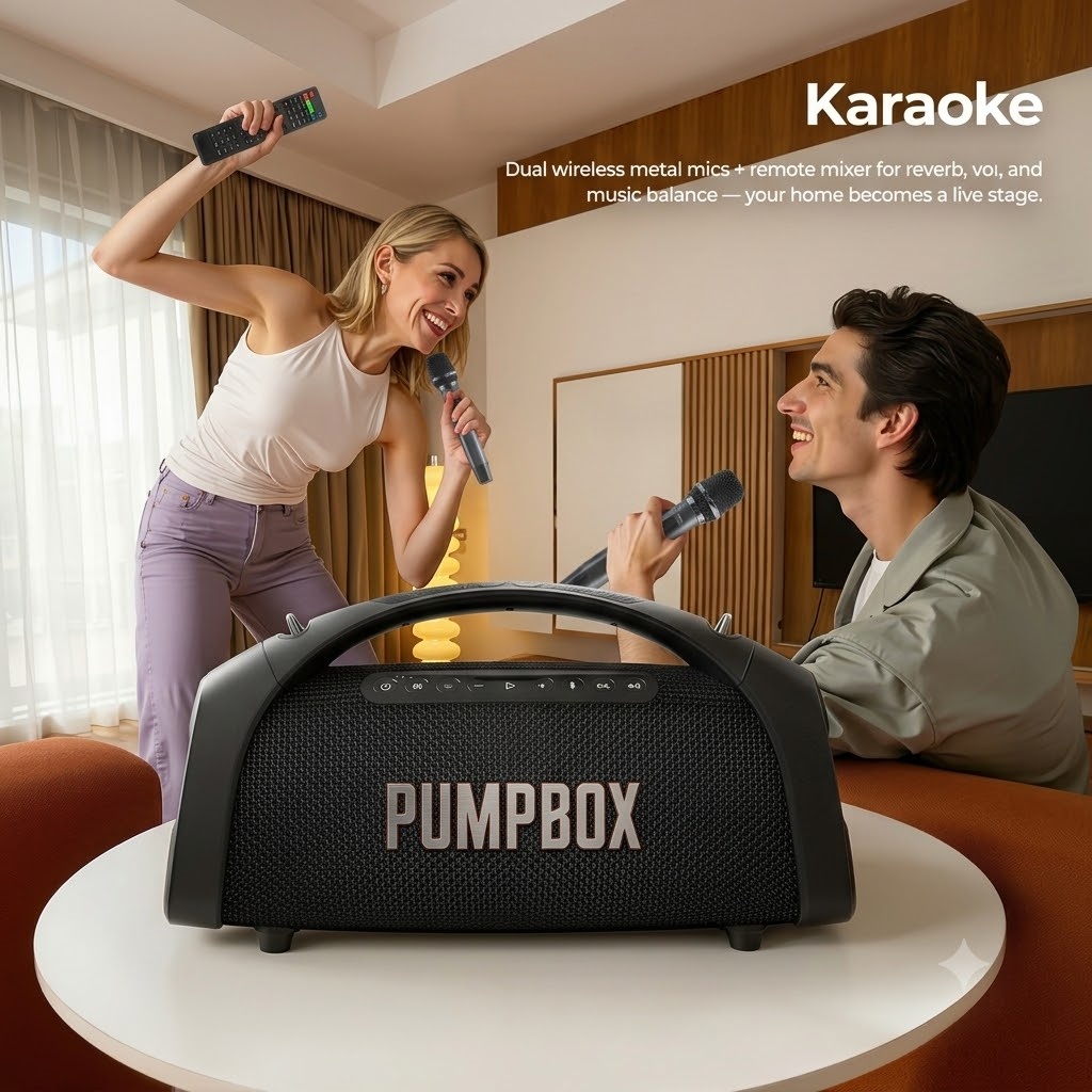🔥Today's Special🔥Bluetooth Karaoke Speaker with 2 Wireless Microphones