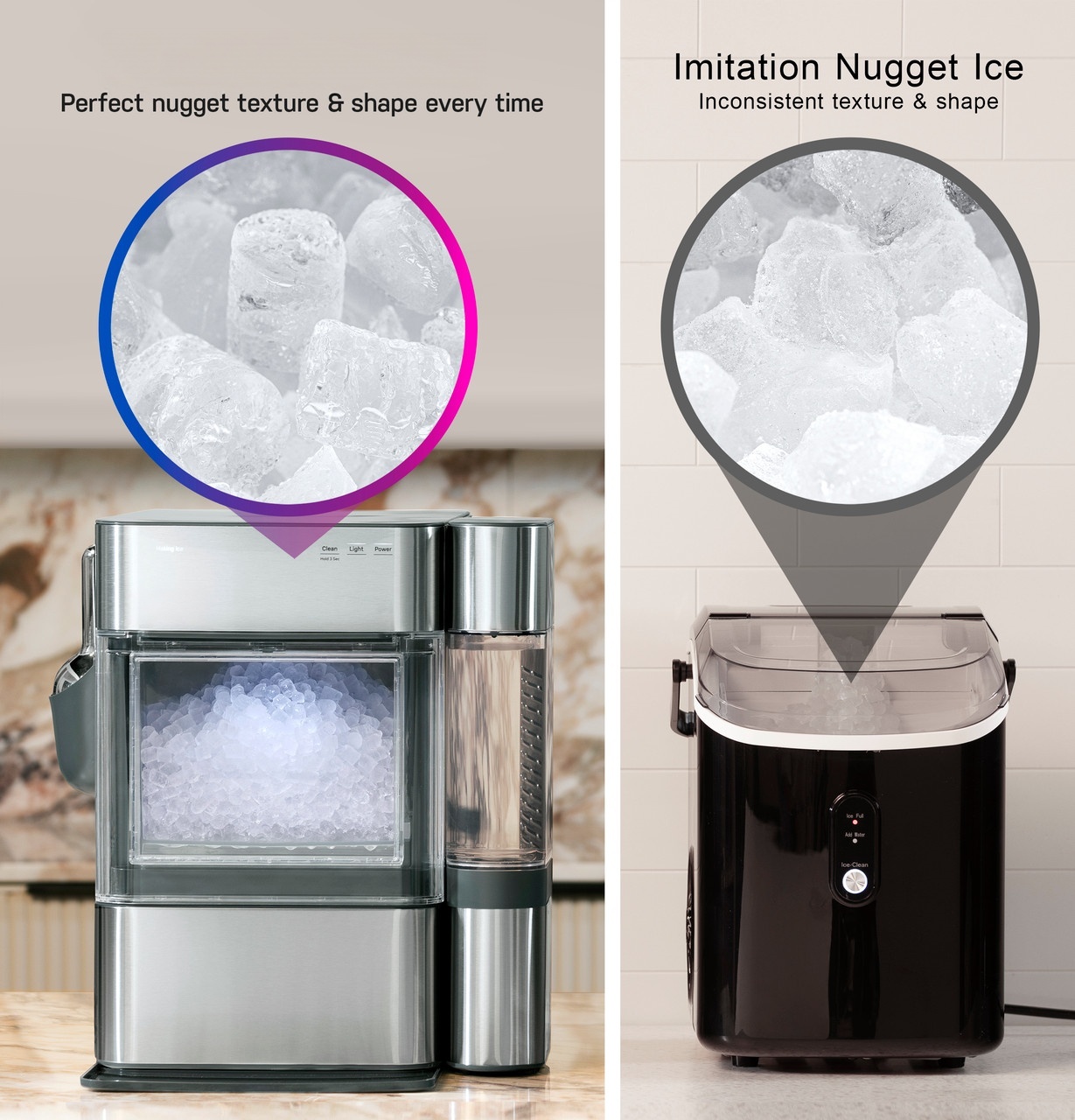 🔥Last Day Clearance🔥Ice Maker with Side Tank and Scale Inhibiting Filter