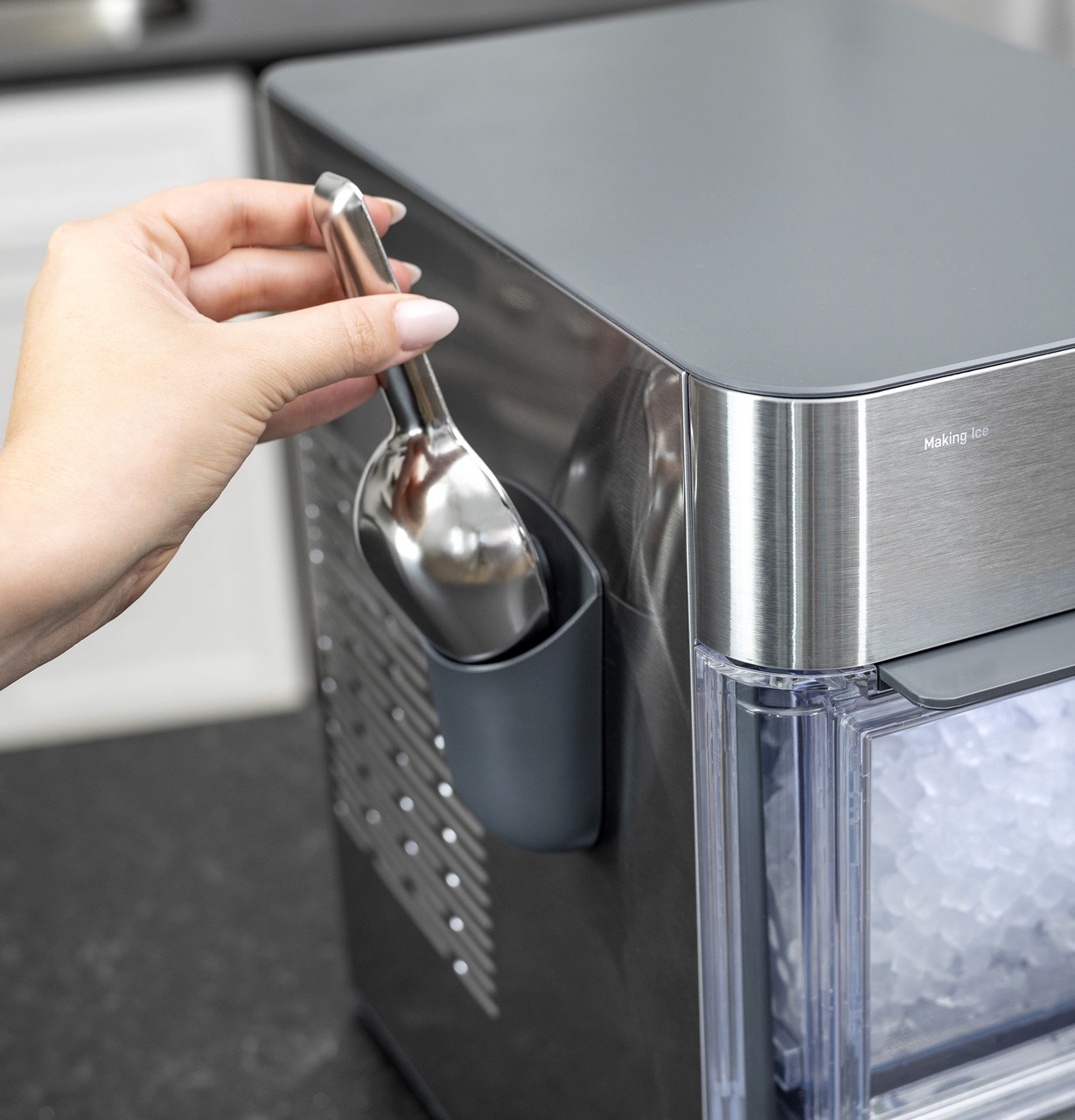 🔥Last Day Clearance🔥Ice Maker with Side Tank and Scale Inhibiting Filter