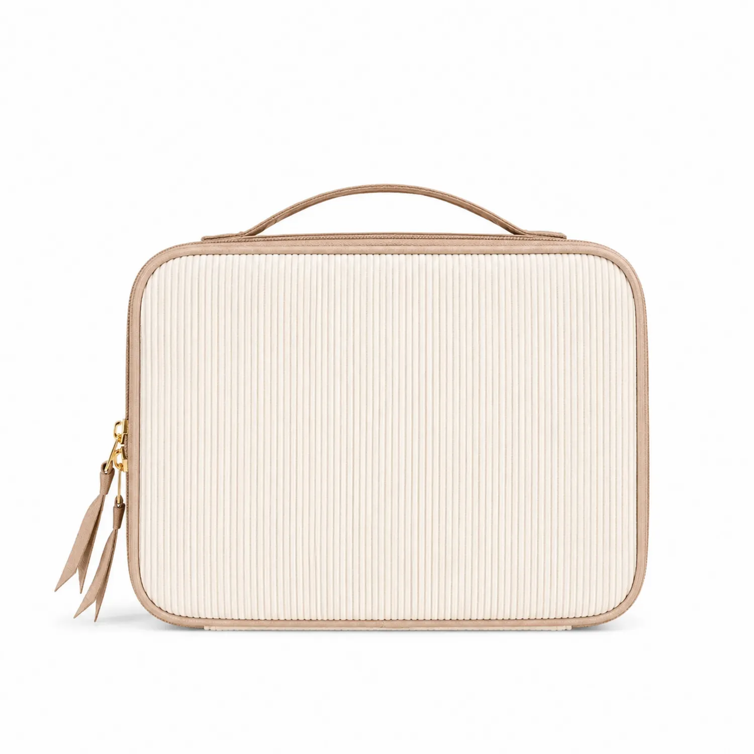 Trousse de maquillage rectangulaire beige