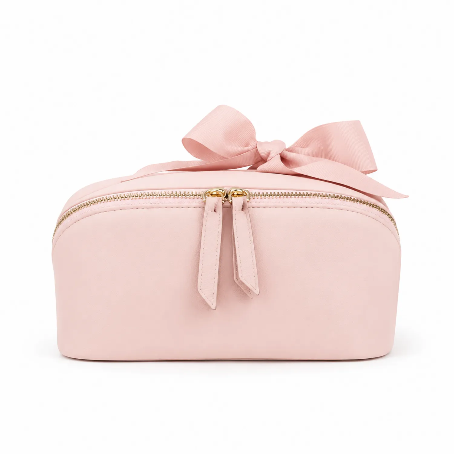 Trousse de Maquillage Rose avec Nœud Élégant