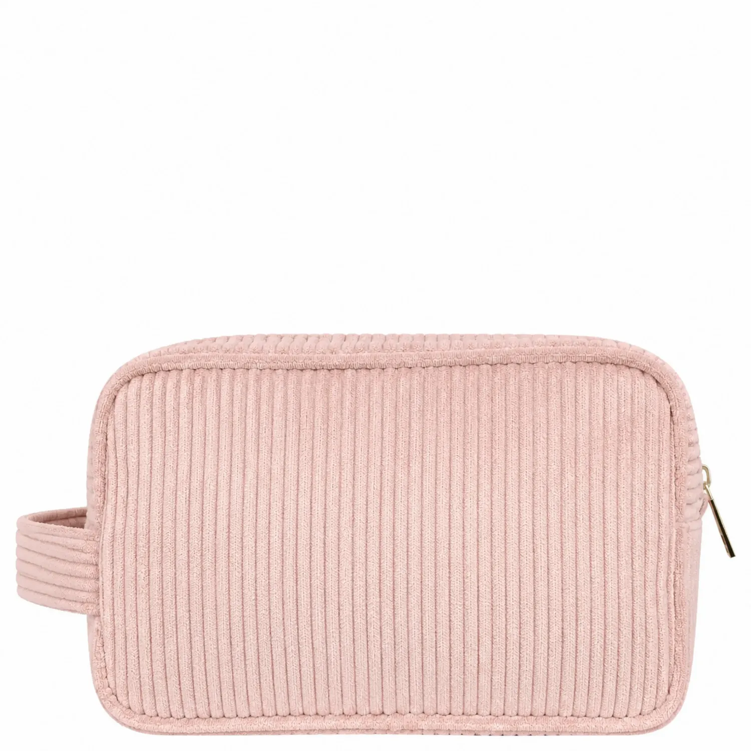 Trousse de Toilette en Velours Côtelé Rose