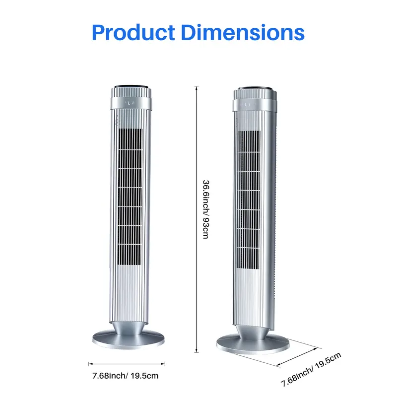 【New】Tower Fan for Bedroom, 28dB Silent Standing Fan with 12H Timer, Smart Auto Mode, 64° Oscillating Bladeless Cooling Fan for Home Office,summerwins