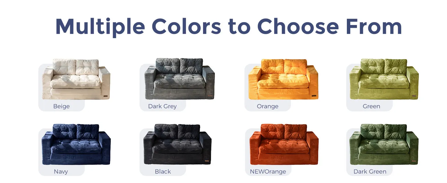 Convertible Sofa Bed, Pull Out Loveseat Sofa Couch, 2 in 1 Folding Couch Bed, Fold Out Floor Couch with Pillows for Living Room Bedroom Lounge, Beige