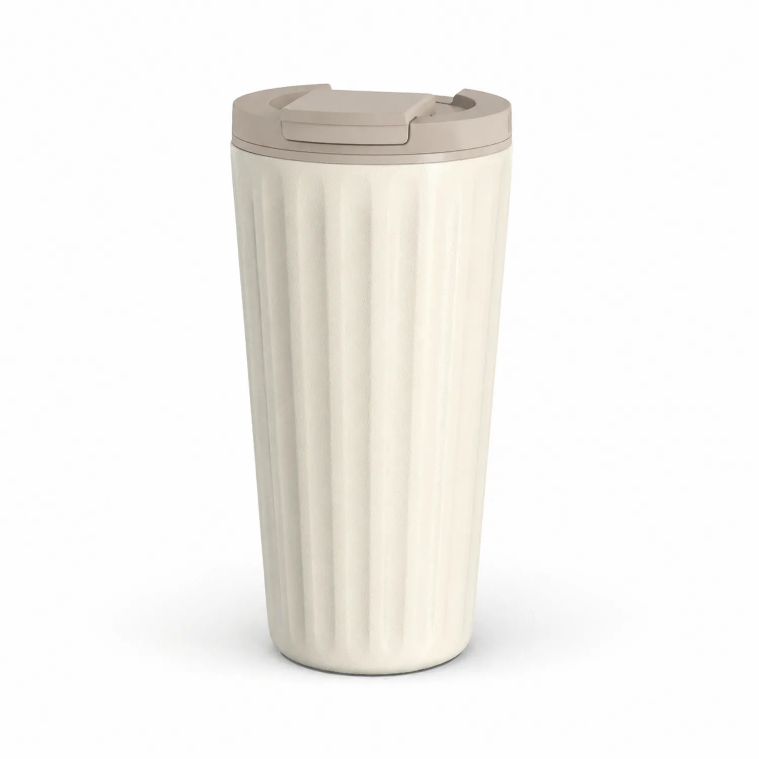 Thermobecher 400ml Beige mit Klappdeckel-Dwelluroa