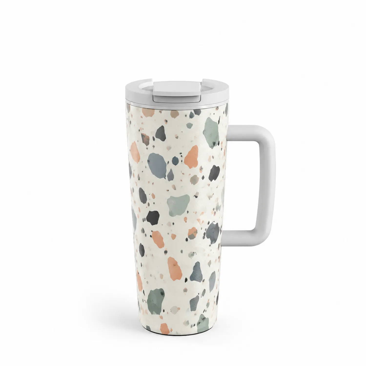 Thermobecher mit Griff, Terrazzo-Muster, 500ml-Dwelluroa