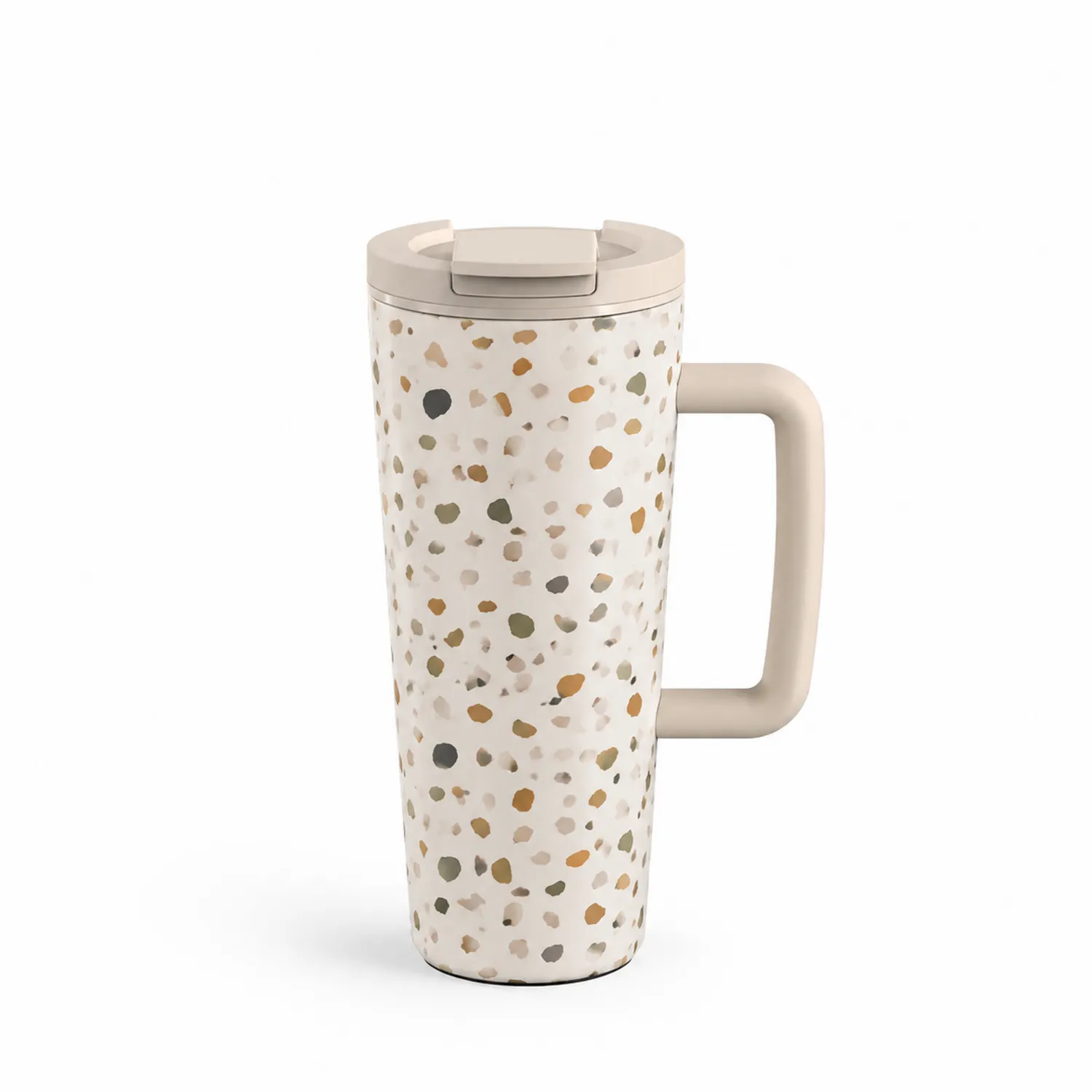 Thermobecher mit Griff 400ml Terrazzo-Design Beige-Dwelluroa