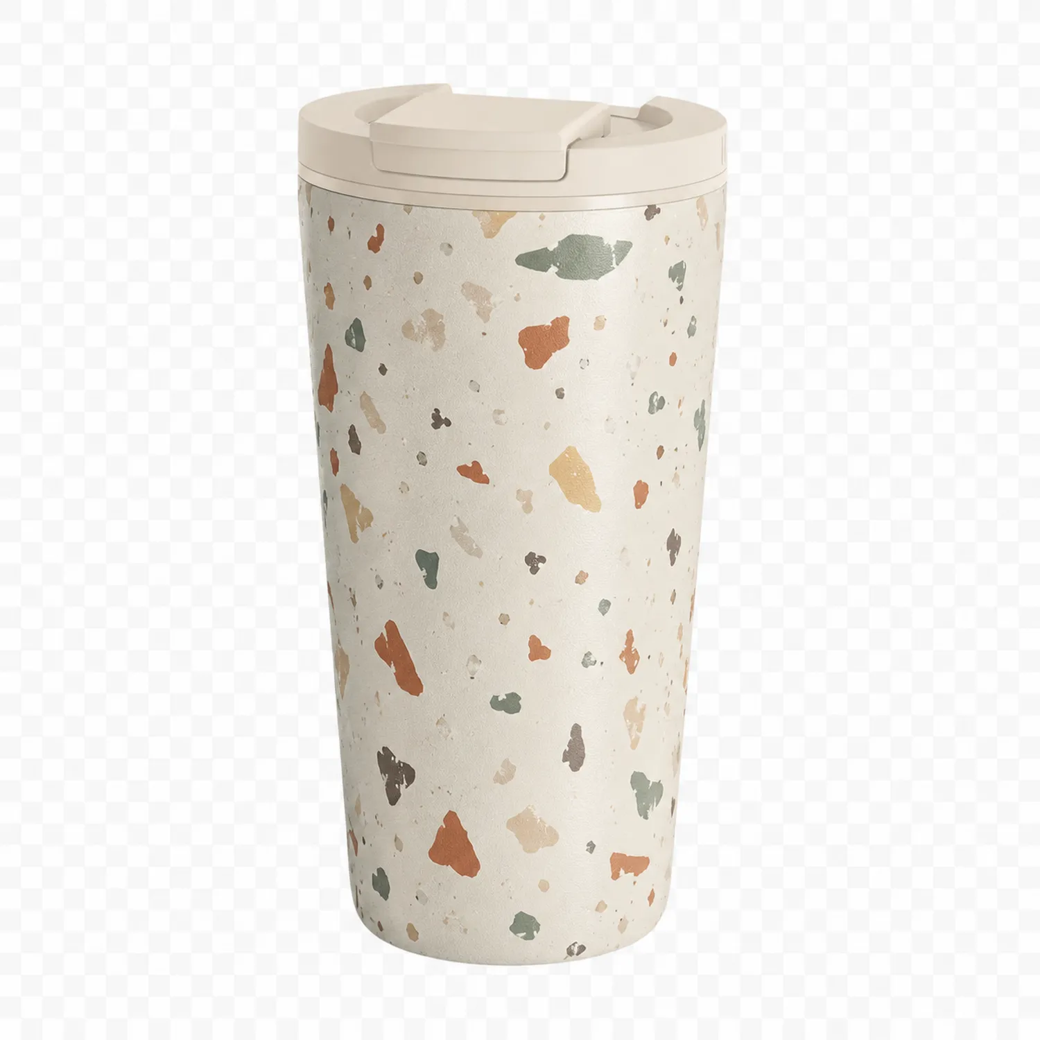 Thermobecher 450ml mit Terrazzo-Design Beige/Bunt-Dwelluroa