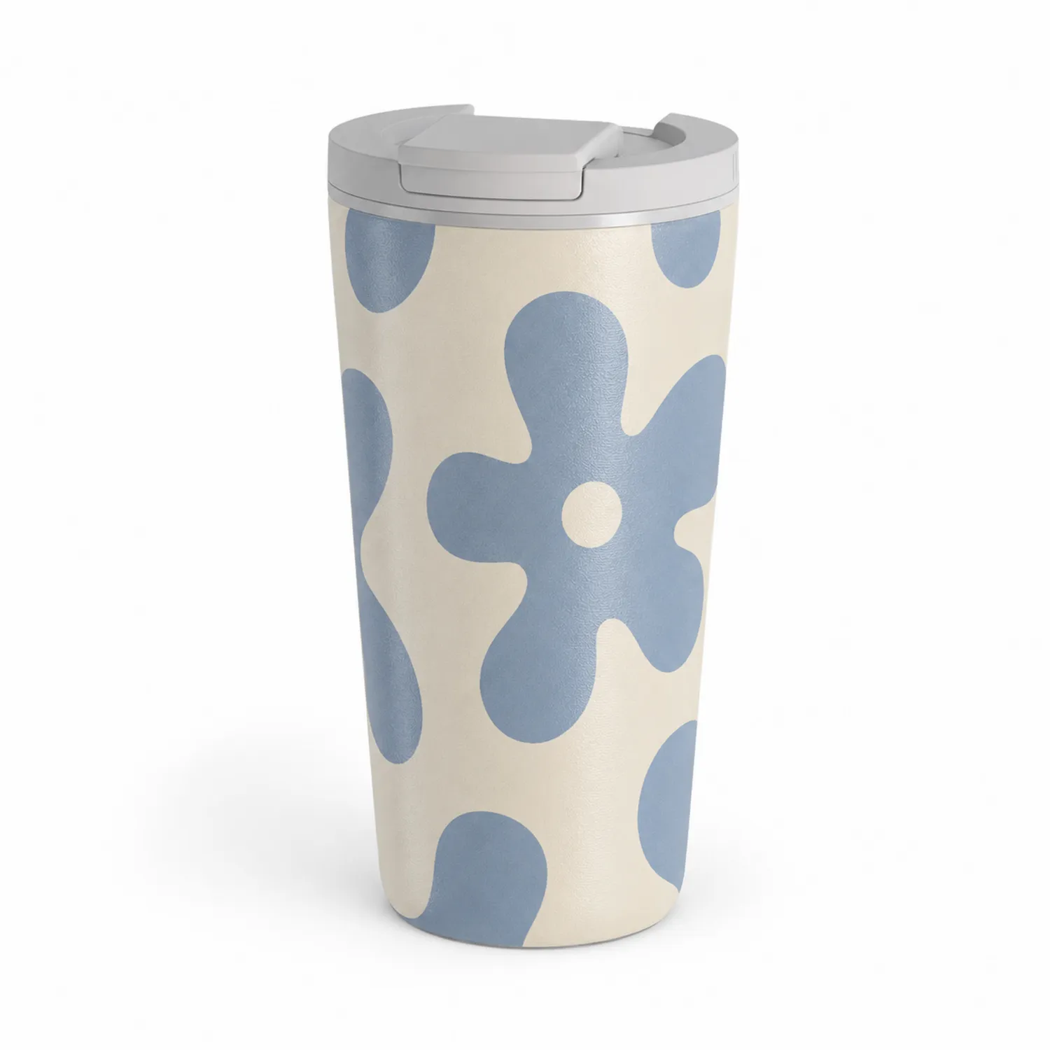 Thermobecher mit Blumenmuster Blau/Weiß 400ml-Dwelluroa