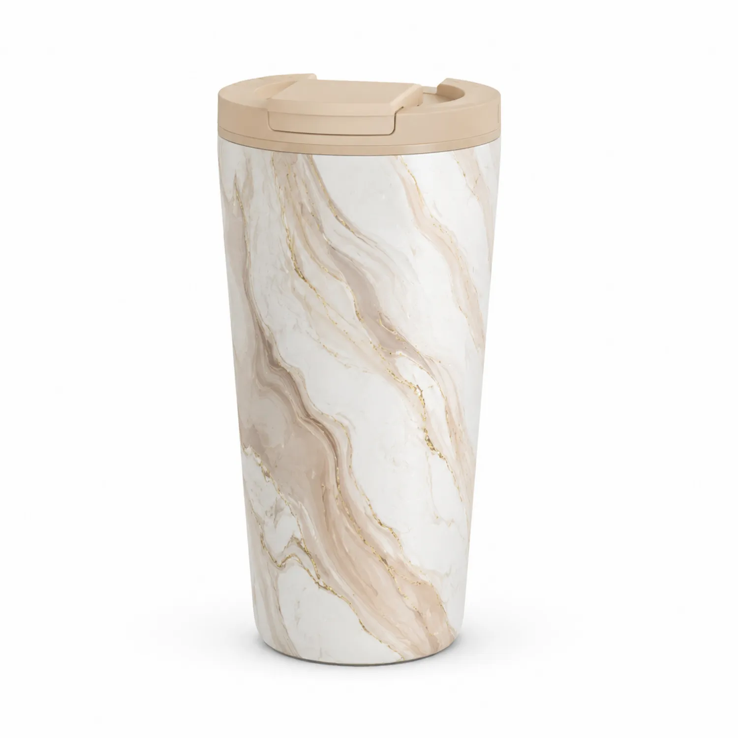 Becher mit Marmor-Design 400ml Beige-Dwelluroa