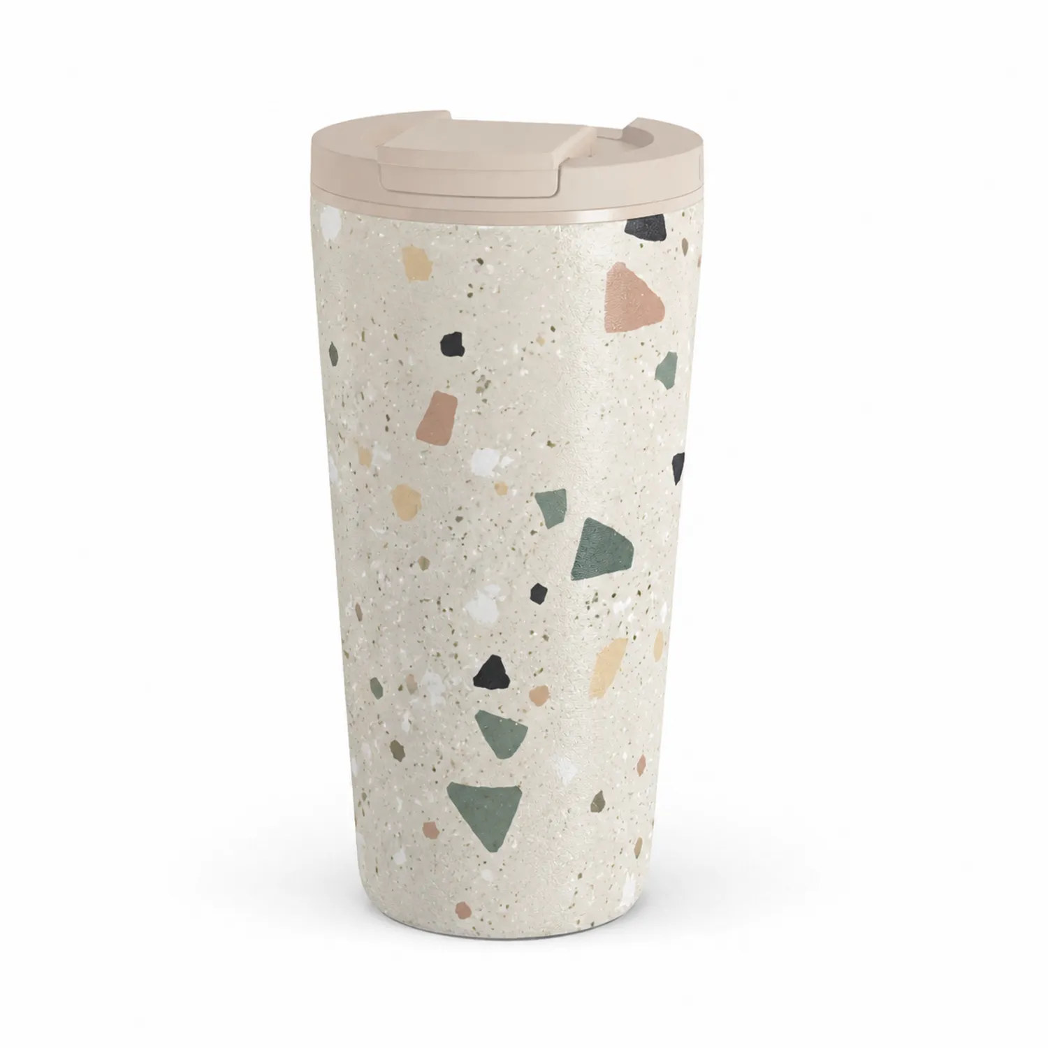 Thermobecher mit Klappdeckel Terrazzo Beige 400ml-Dwelluroa