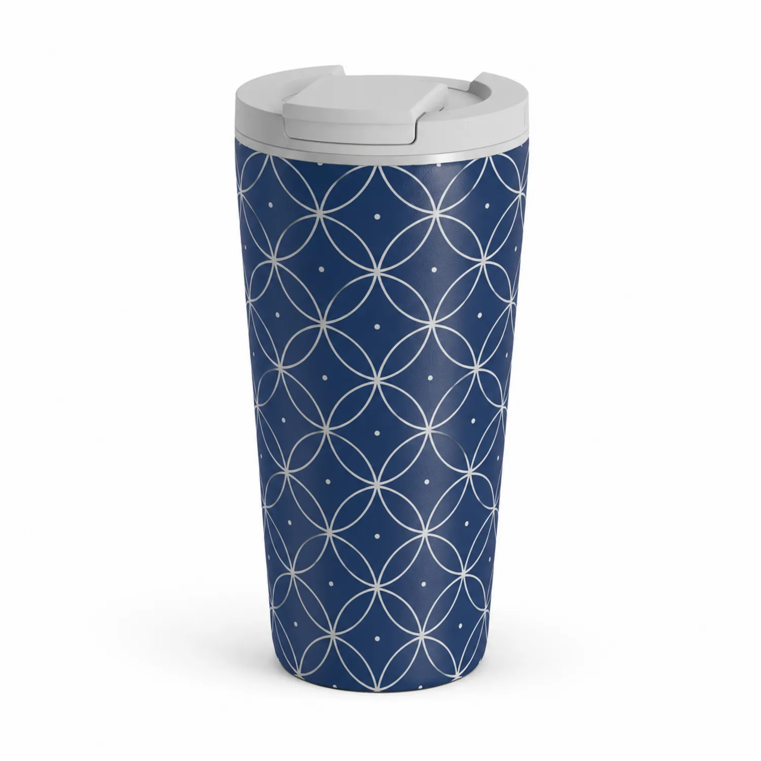 Thermobecher 350ml Blau mit Geometrischem Muster-Dwelluroa