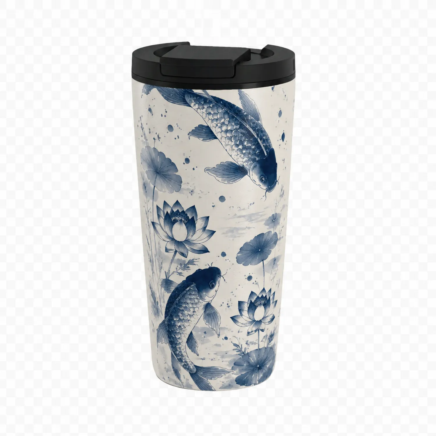 Thermobecher 450ml mit Koi- und Lotusmotiv-Dwelluroa
