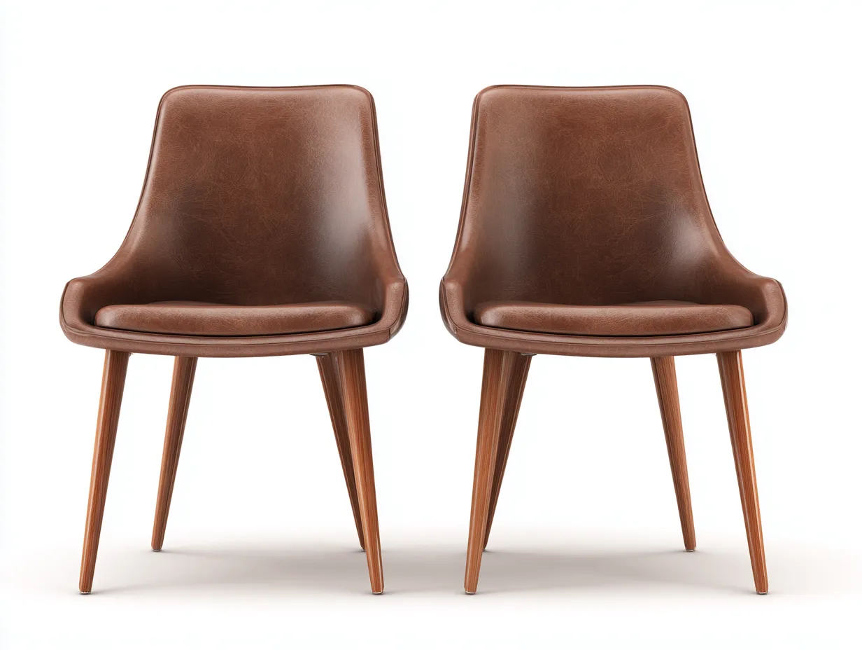 Sillas de comedor juego de 2 sillas cuero sintético 62x58x82 cm - marrón - estilo moderno-Corosahaus