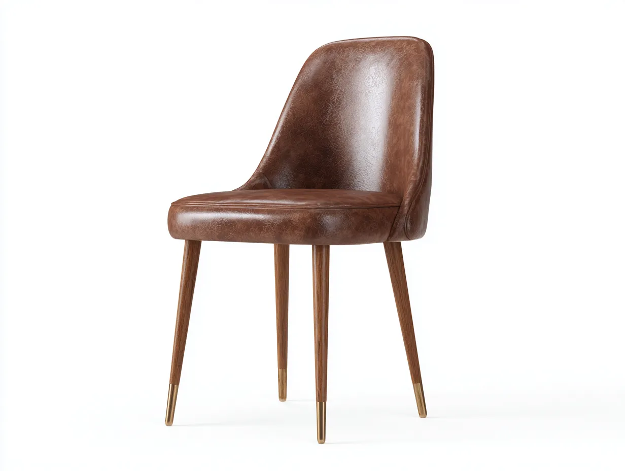 Sillas de comedor silla cuero sintético 58x52x82 cm - marrón - estilo moderno-Corosahaus