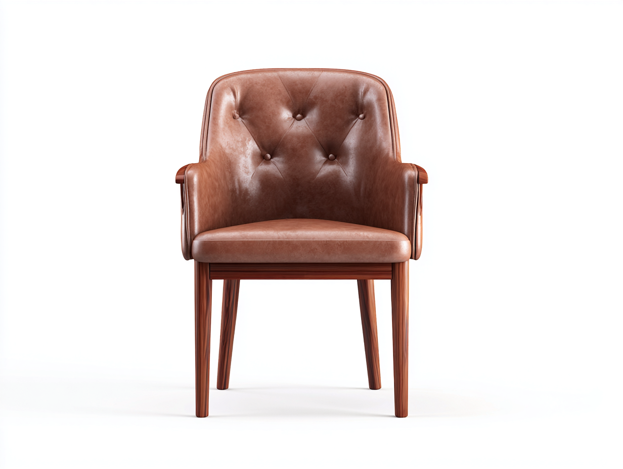 Sillas de comedor silla de comedor tapizada cuero sintético marrón con patas de madera 55x60x85 cm para comedor - estilo clásico-Corosahaus
