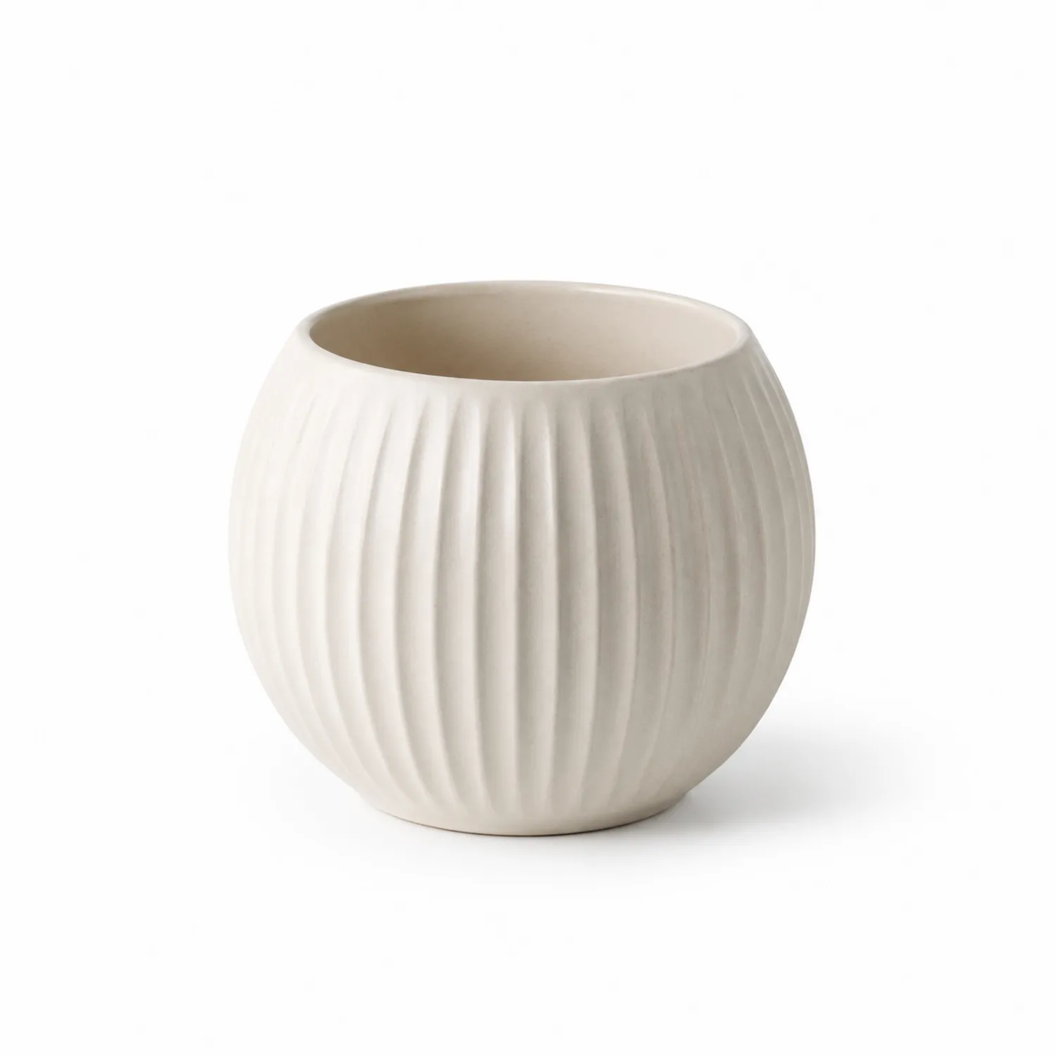 Vaso Decorativo Bianco a Coste-velnordia