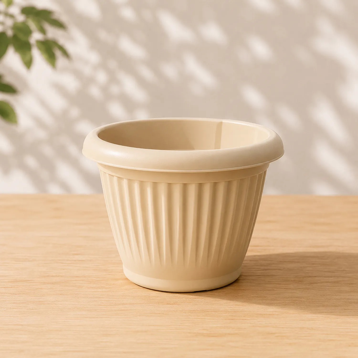 Vaso da Fiori Crema con Design a Righe-velnordia