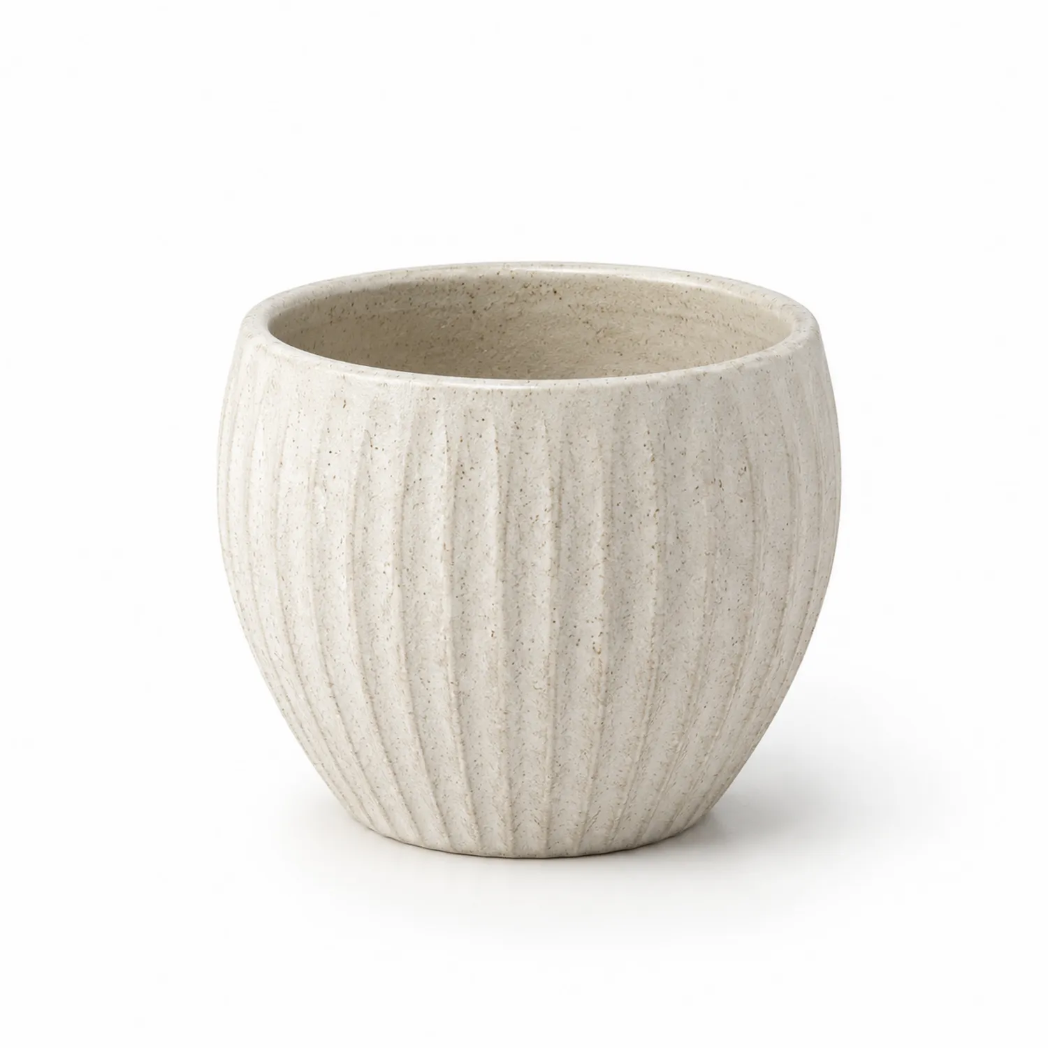 Vaso decorativo beige rotondo per interni ed esterni-velnordia