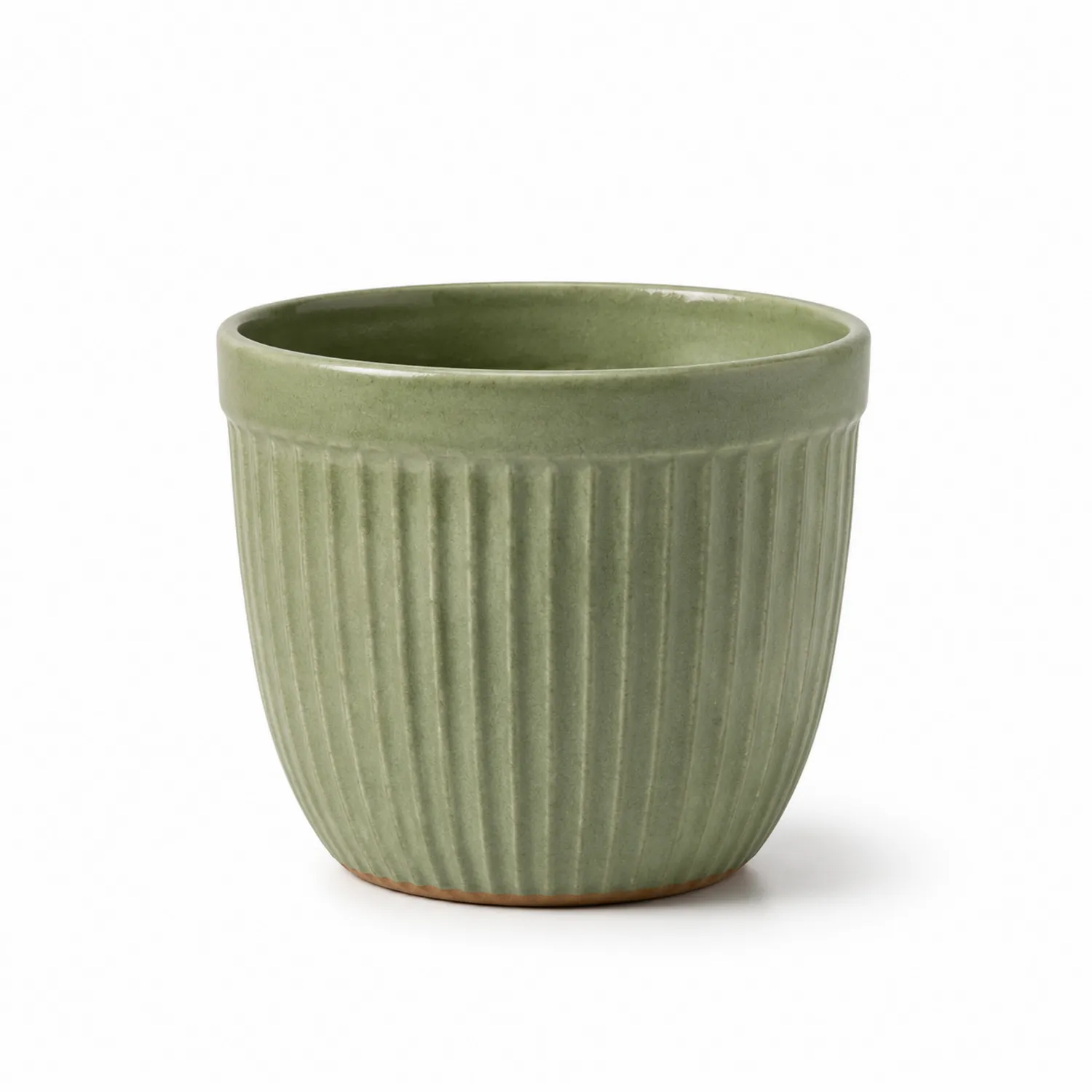 Vaso cilindrico verde in ceramica per piante-velnordia