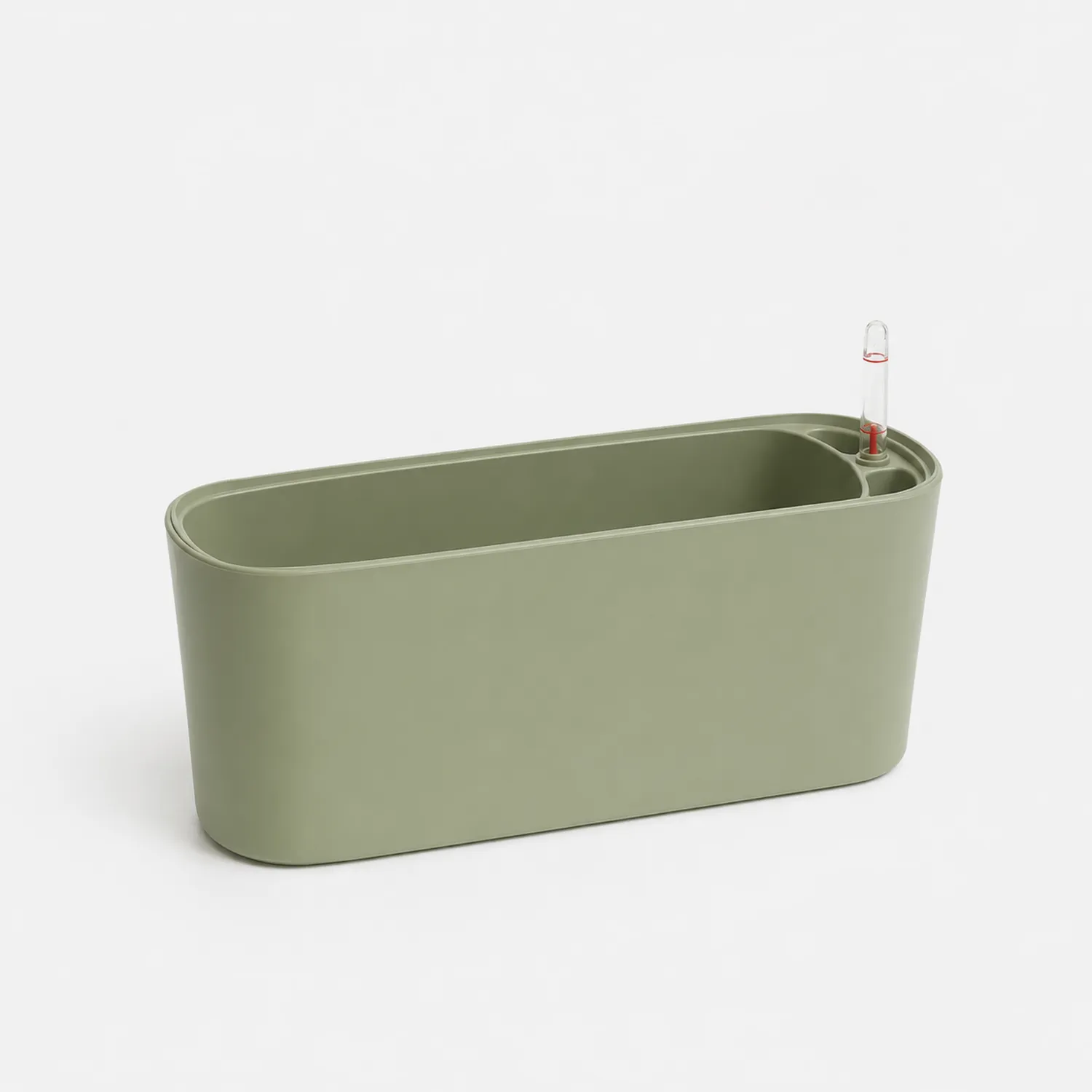 Vaso Rettangolare Autoirrigante Verde con Indicatore di Livello-velnordia