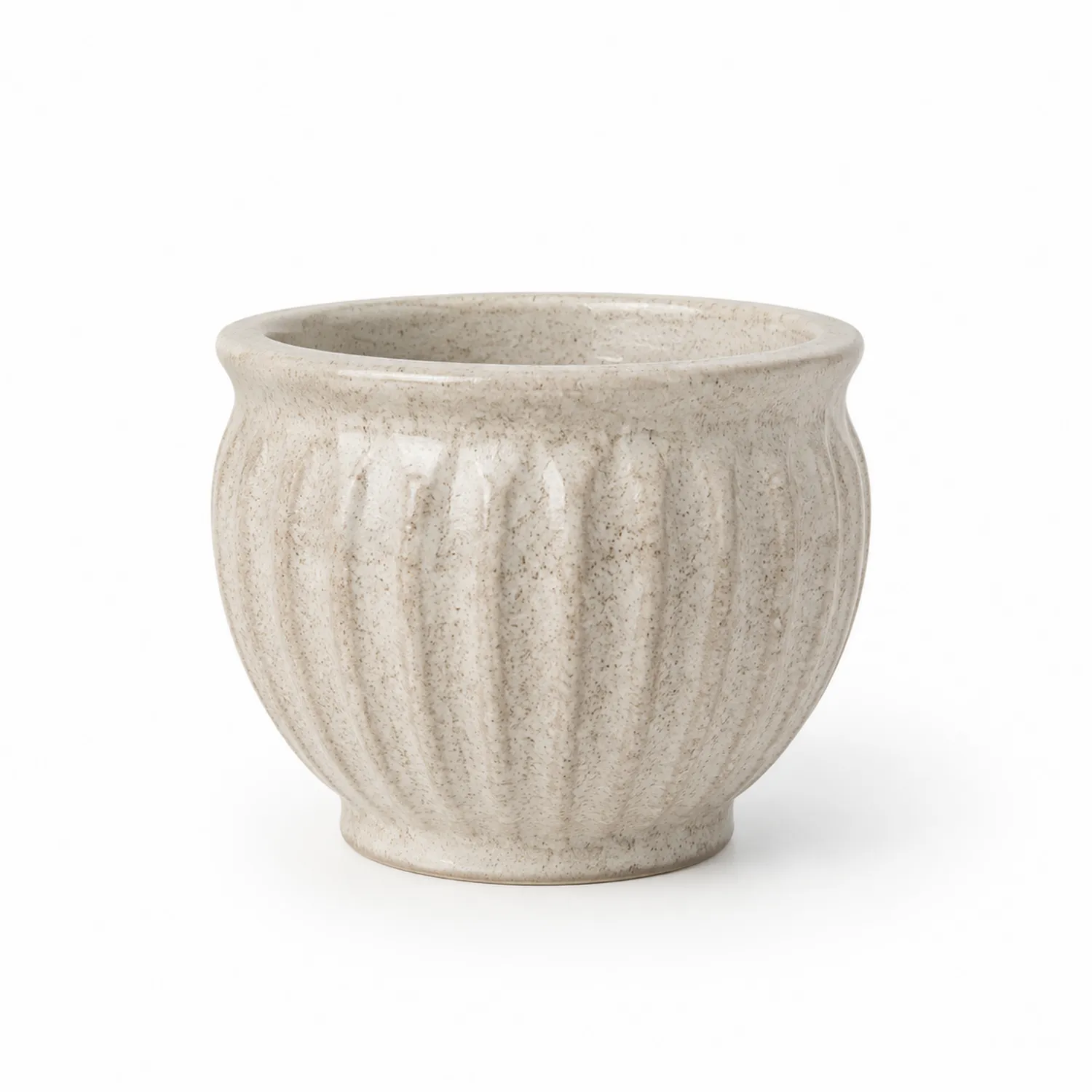 Vaso Decorativo in Ceramica Beige a Rilievi-velnordia