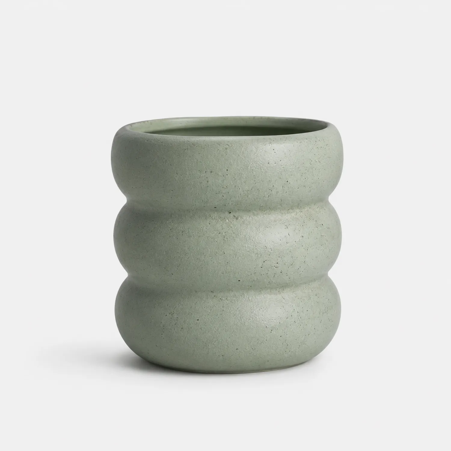 Vaso in Ceramica Ondulata Verde Pastello-velnordia