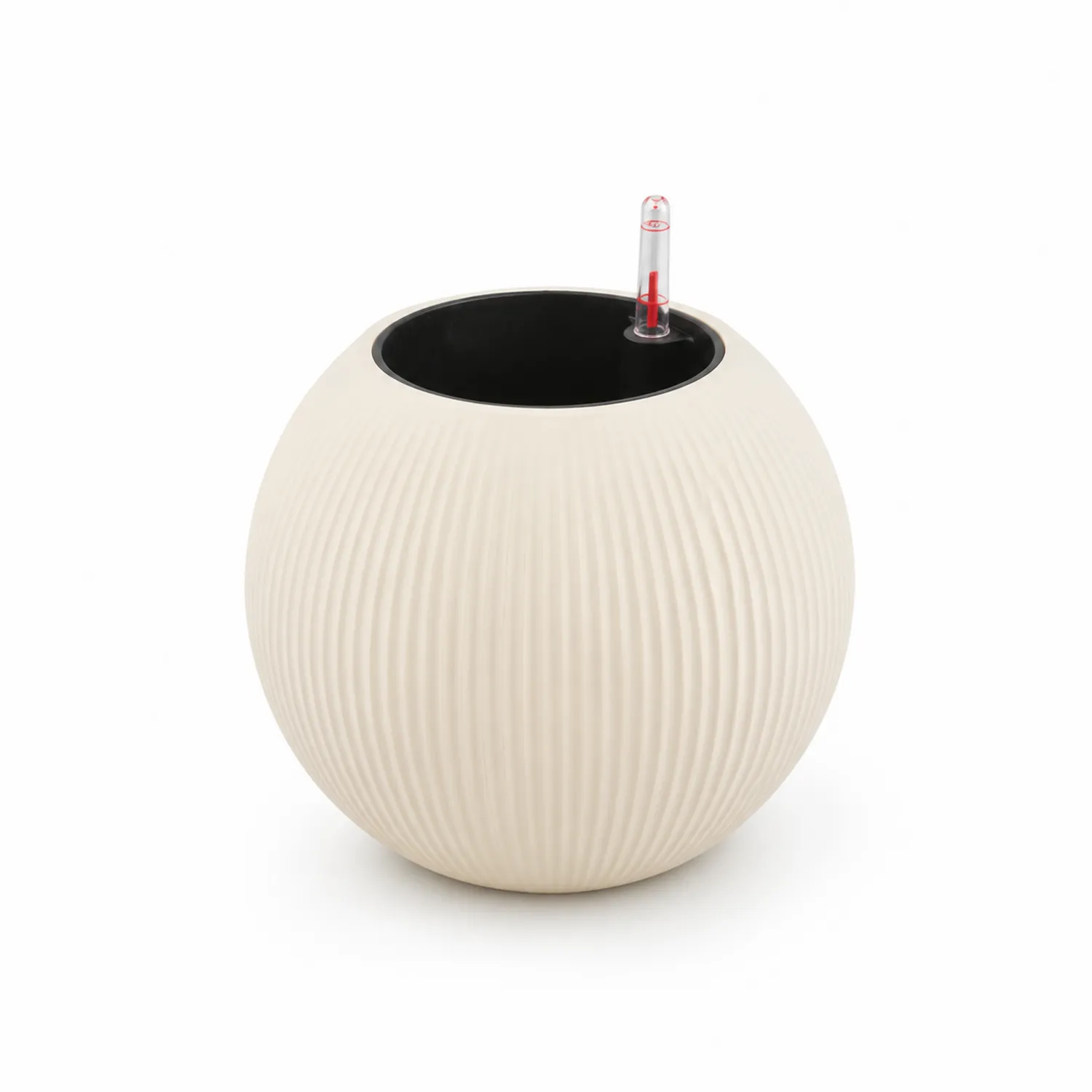 Vaso Sferico con Indicatore del Livello dell'Acqua Beige-velnordia