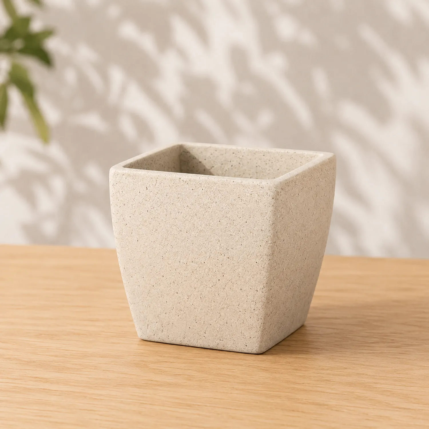Vaso Quadrato Moderno per Piante in Beige-velnordia