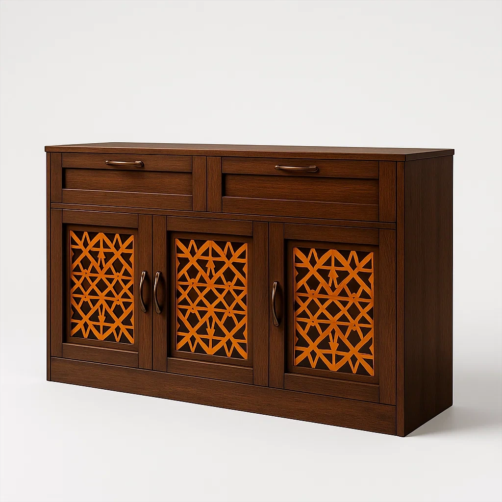 Sideboard mit 3 Türen und 2 Schubladen MDF Dunkelbraun-Decoreluno