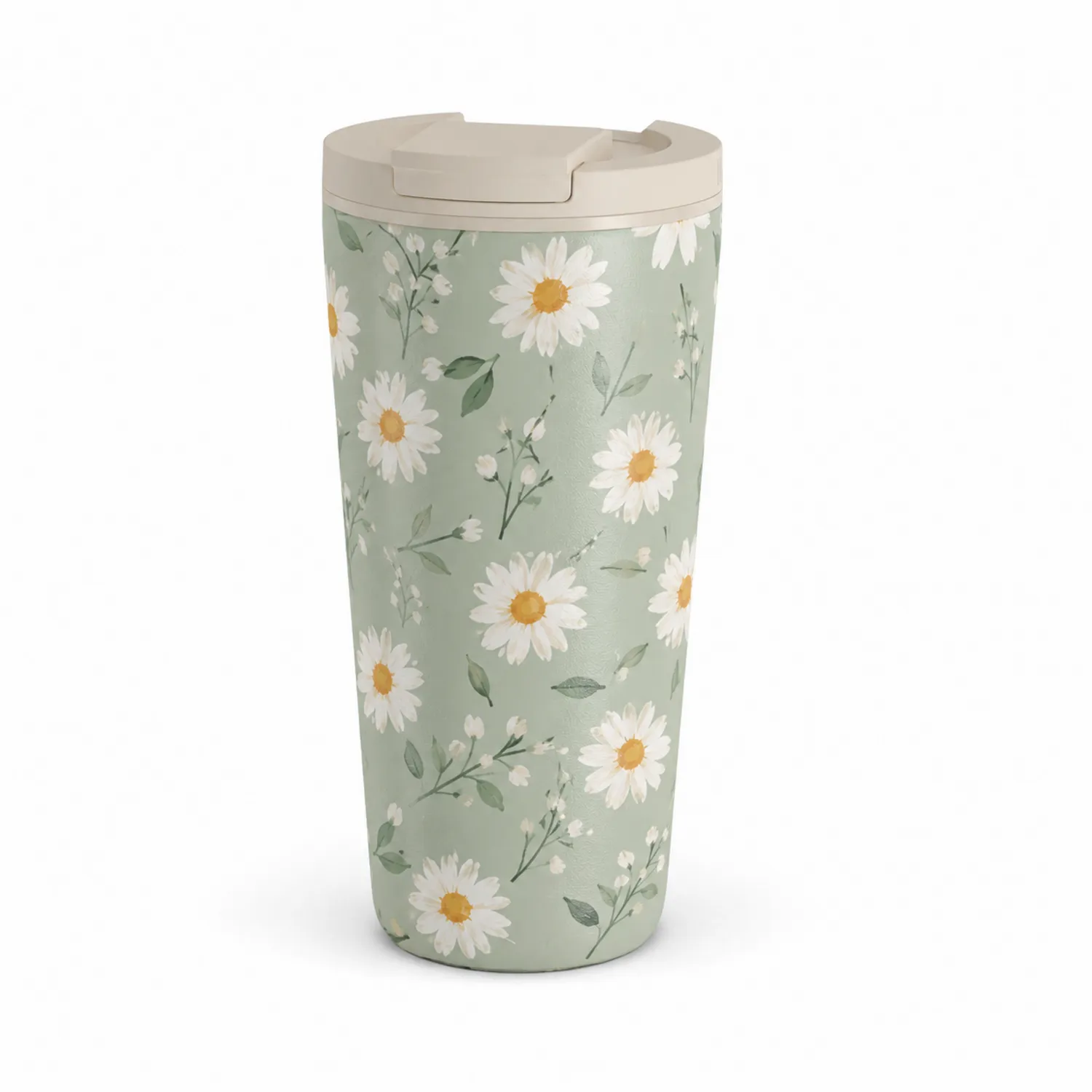 Tazza Termica Isolante con Fiori Margherita, 500ml