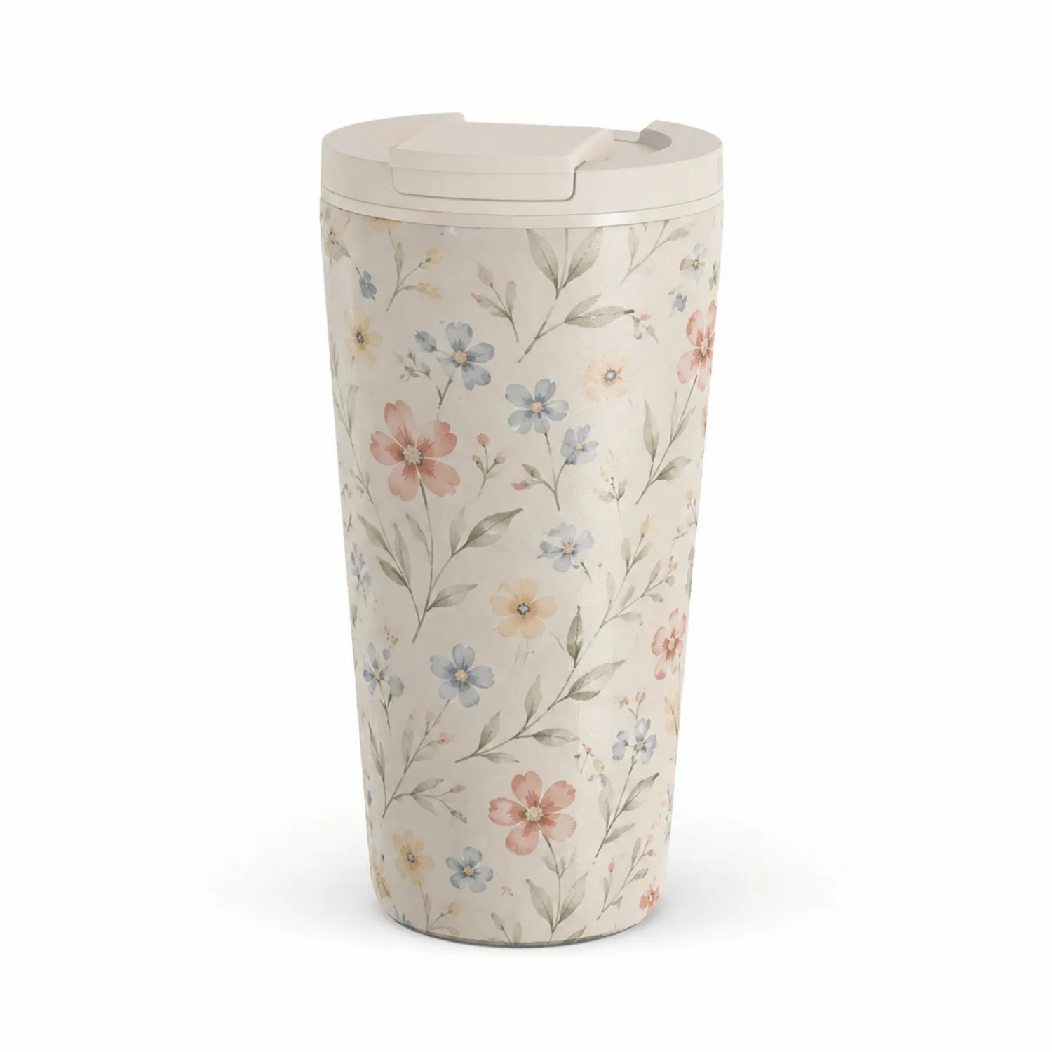 Tazza Termica con Motivo Floreale Pastello