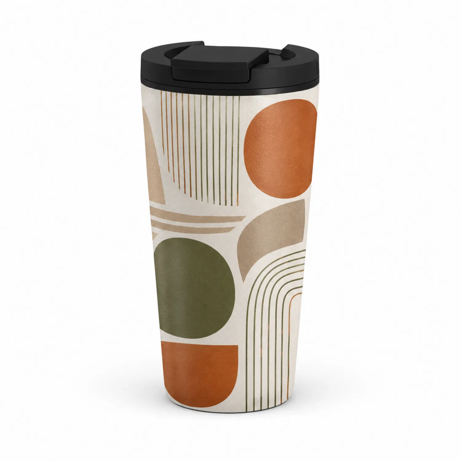 Bicchiere Termico da Viaggio 450ml con Motivo Geometrico