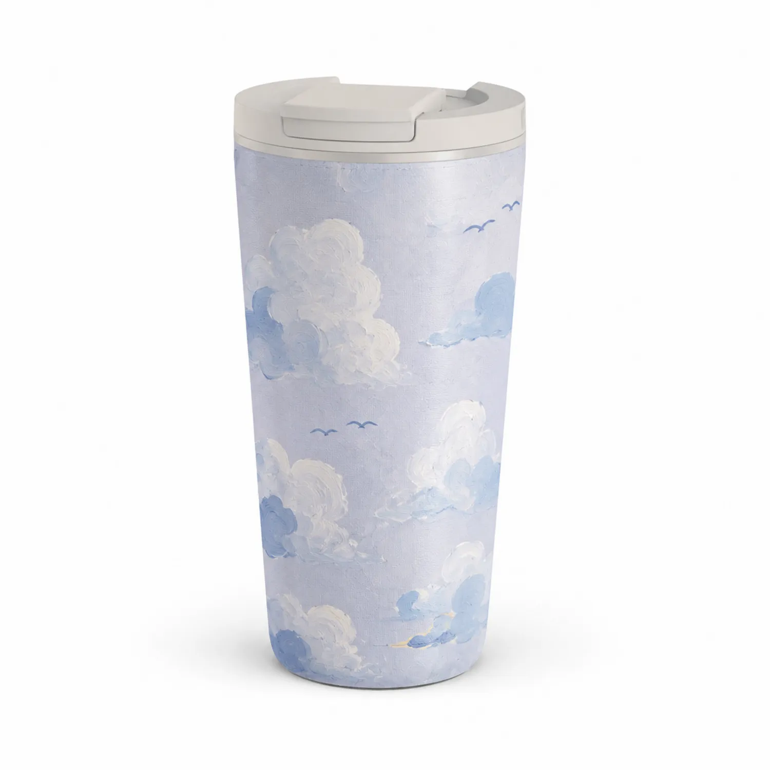 Tazza Termica Isolante 450ml Motivo Nuvole Blu Chiaro